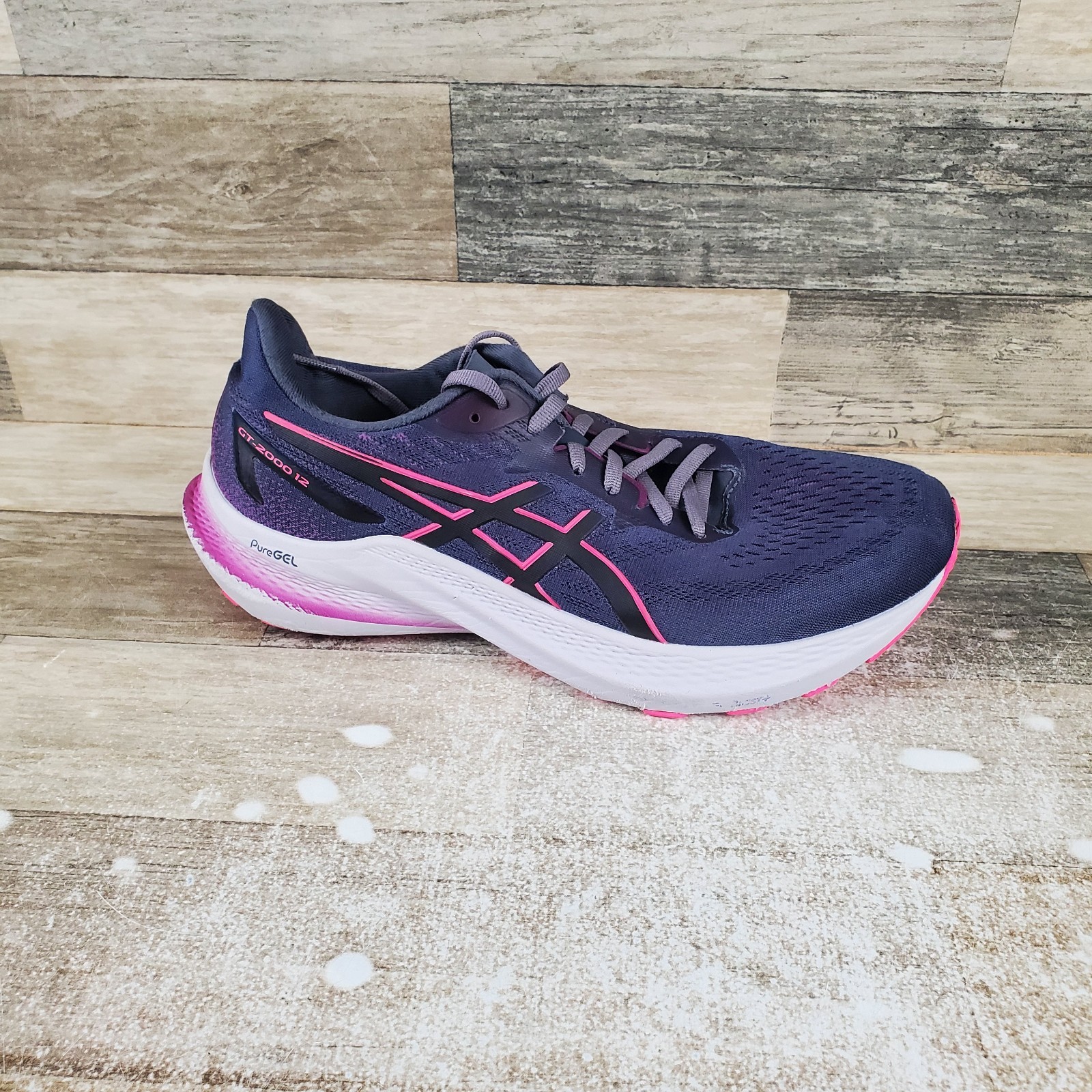 Asics GT-2000 12 Womens Shoes Sz 10 Running Athletic Blue White Pink Sneakers