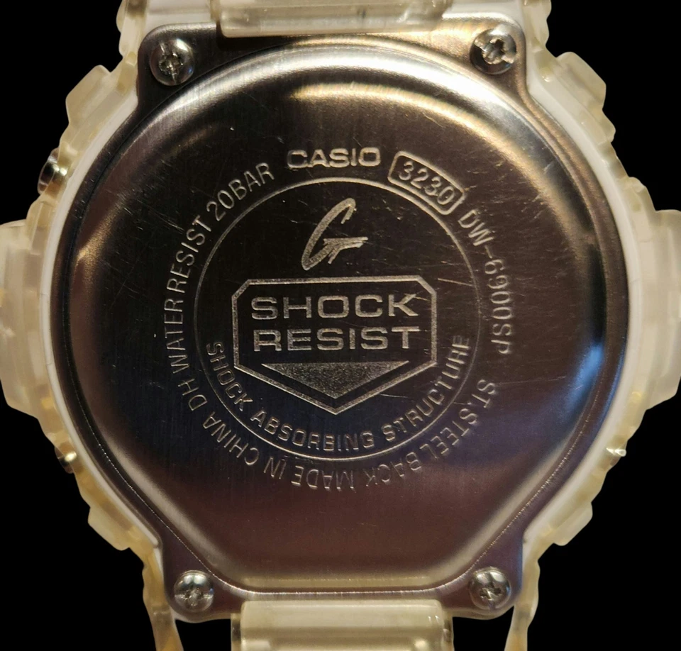 CASIO G-SHOCK 3230 25th Anniversary Model DW-6900SP-7JR Men's Clear Band Watch - Image 3 of 4