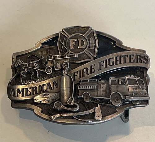 Vintage 1988 Siskiyou American Fire Fighters Belt Buckle G-80 Made in USA FD