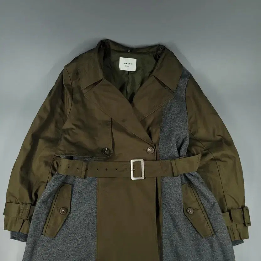 Ameri JP Khaki Brown Deep Gray Color Block Cotton… - image 7