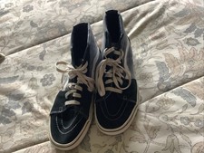 Vans Sk8-Hi High Top Skateboard Shoes Canvas Suede Navy Size 8