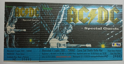 AC/DC Concert Ticket / Billet / Konzertkarte / Biglietto TORINO 2001 | eBay