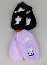 2pc Set Hyde and Eek Boutique Faux Fur Halloween Gripper Slipper Socks 5-7 Small