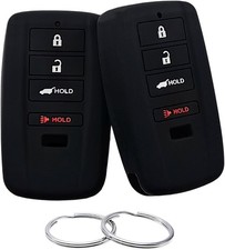 Silicone Rubber Key Fob Cover Compatible with 4 Buttons black