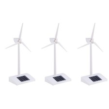 3 PCS Solar Power Toy Wind Tubine Desktop Windmill Turbine Model