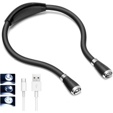 USB Rechargeable LED Neck Light Book Light for Reading in Bed Crafting Knitting