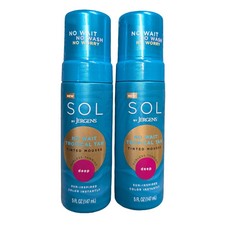 2X Sol Jergens No Wait Tropical Tan Tinted Mousse Sunless Tanning Deep 5 oz