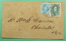 DR WHO 1860s CIVIL WAR CONFEDERATE UNUSUAL COMBO TO CHARLESTON SC M84478
