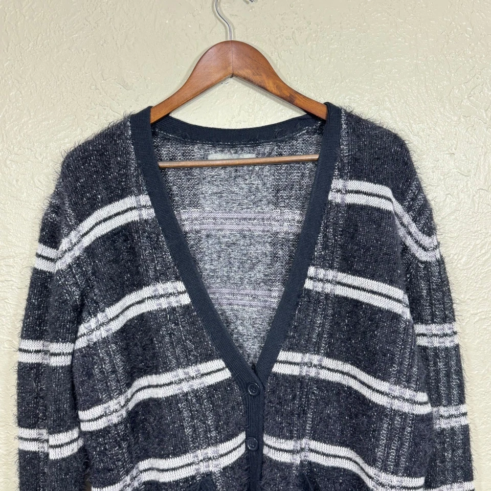 Cárdigan Basura Suéter XL Grueso Difuso Suave Nylon Azul Marino Lagenlook Artístico Lujo Foto 2 de 4