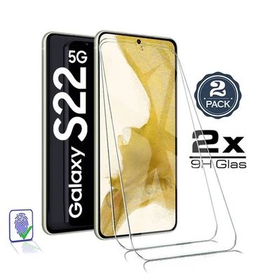 GUGAR 2X für Samsung Galaxy S22 5G - Panzerfolie Echt Glas Vollkleber 9H Schutzglas