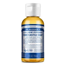 Dr Bronner's Organic Peppermint Castile Soap 2 Fl Oz All Purpose Cleaner
