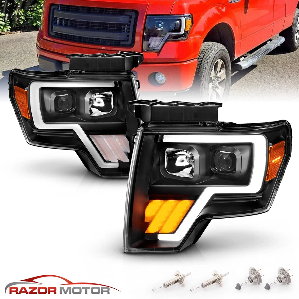 For 2009-2013 Ford F150 LED Projector Black Headlights Foto 2 de 4