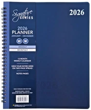 2026 Weekly / Monthly Planner, appointment book -  8 in x 10 in -  Blue