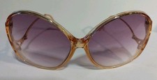 Vintage Sunglasses Womens Purple  Gold Extra Large Lenses Good Condition 80s  