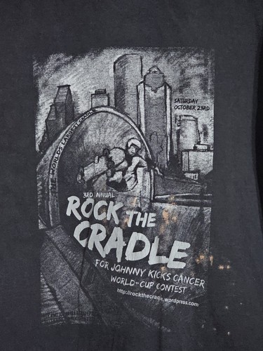 2010 3rd Annual Rock The Cradle Skateboard 2XL Black T-Shirt Houston Texas