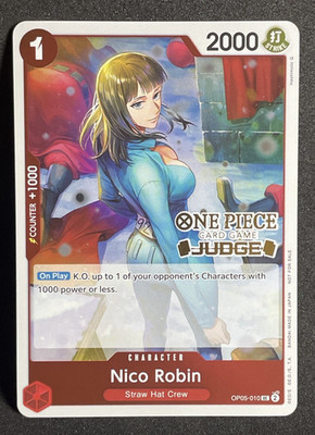 Nico Robin Judge Pack Vol. 4 Foil Stamped One Piece Promo Card OP05-010