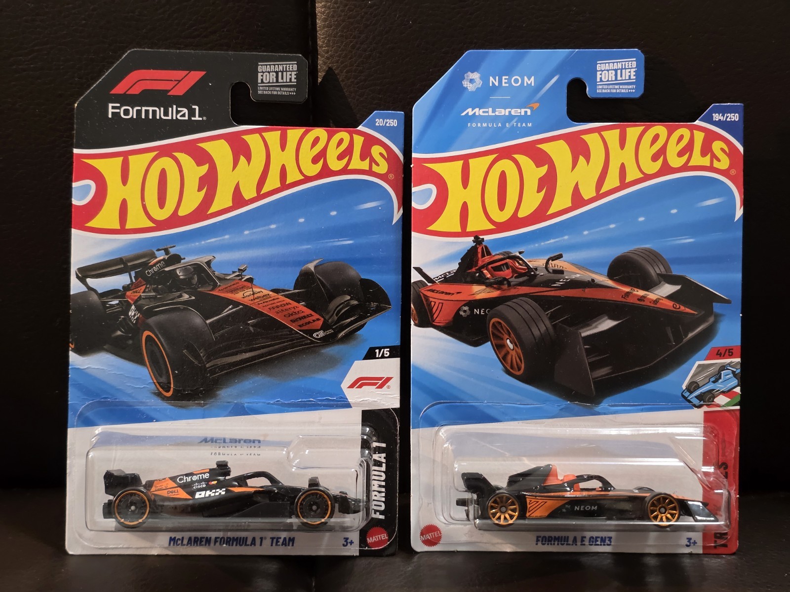 Hot Wheels 2025 McLaren Formula 1 Team & McLaren Formula E Gen 3 Lot of 2