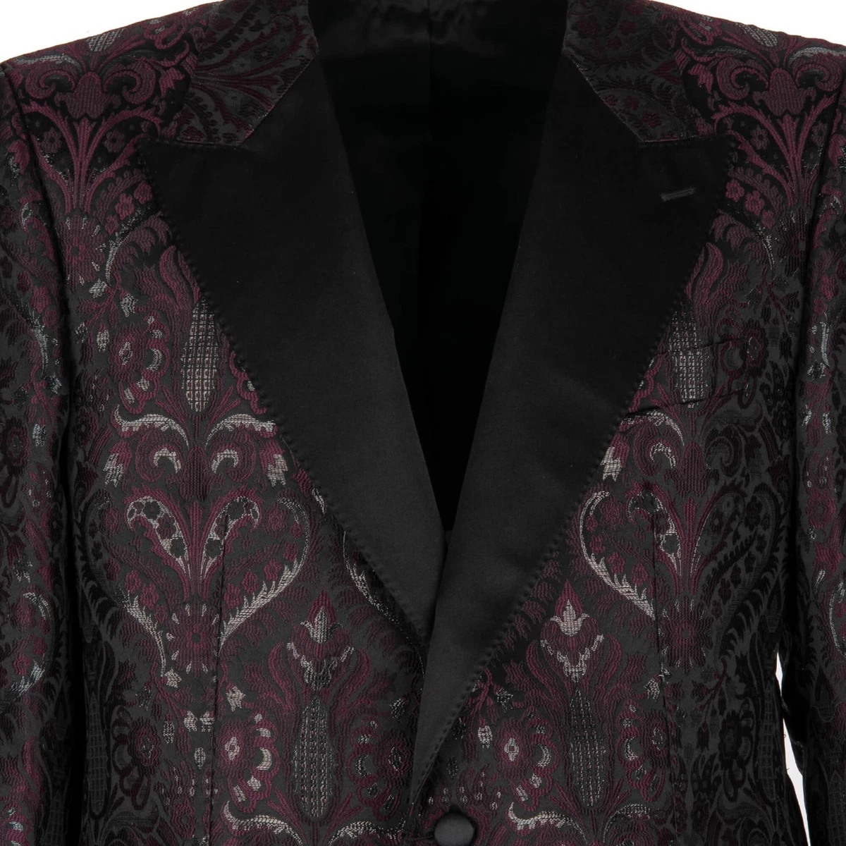 Dolce & Gabbana Sicilia Baroque Jacquard Blazer Lila Black 52 US 42 L