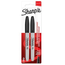 Sharpie Permanent Markers Fine Point for Bold Details Black Ink 2 Marker Pens