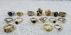 Vintage Costume 14k & 18k Gold Filled Ring Jewelry Scrap Lot 76 Grams