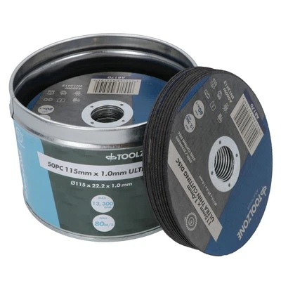 AB TOOLS Ultra Thin Cutting Discs 115mm (4.5in) x 1.0mm for Stainless Steel Metal 50pc