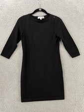 Ines De La Fressange X UNIQLO Sweater Dress Womens M Black Wool Knit 3/4 Sleeve