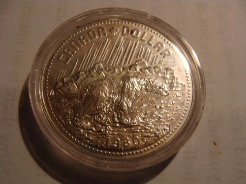 1980 Canadian Silver Dollar - Impaired proof