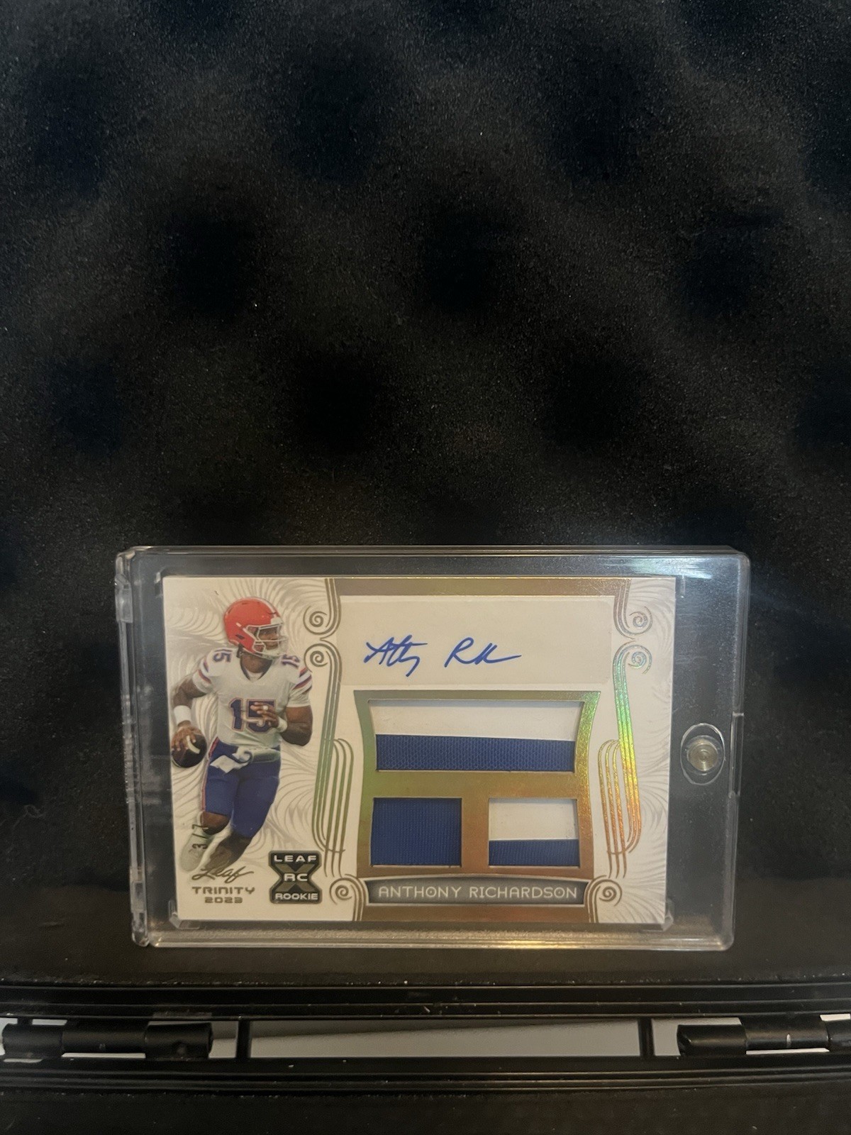 Anthony Richardson Leaf Trinity Triple Memorabilia Autographs #TAAR1 Gold