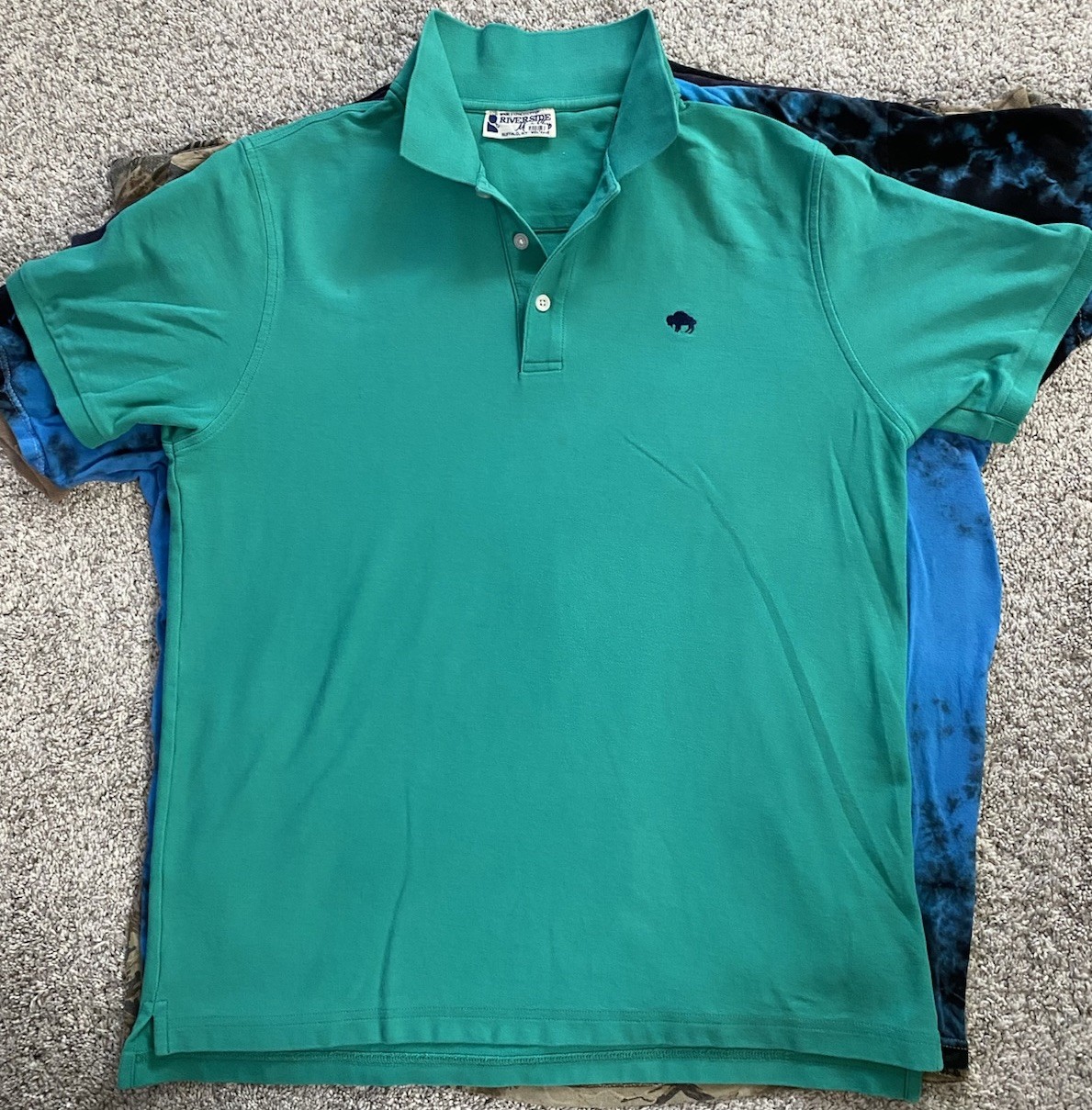 Vtg Riverside Men’s Shop Buffalo Ny Polo Shirt Embroidered Buffalo Logo Rare 90s