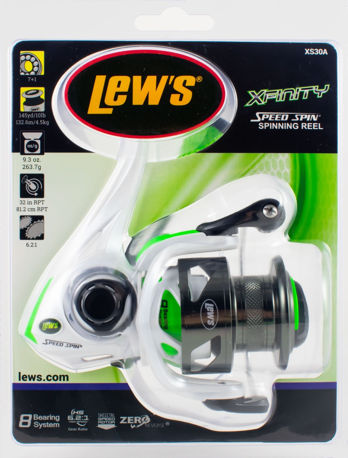 LEW'S XFINITY SPEED SPIN XS30A 6.2:1 SPINNING REEL CLAM PACK