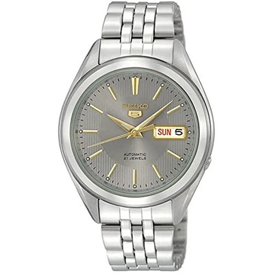 Seiko 5 SNKL19K1 Automatic Men's Watch Gray Dial Stainless Steel Japan Import