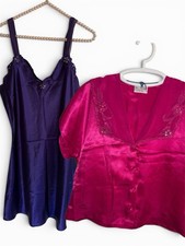 2 Vintage Val Mode Satin Lingerie Short Set NWT Shortie Gown
