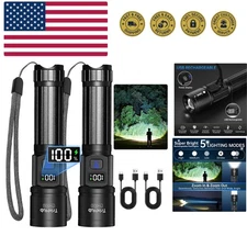 Super Bright USB-C Rechargeable Flashlights - 700 Lumens 2 Pack for Emergencies