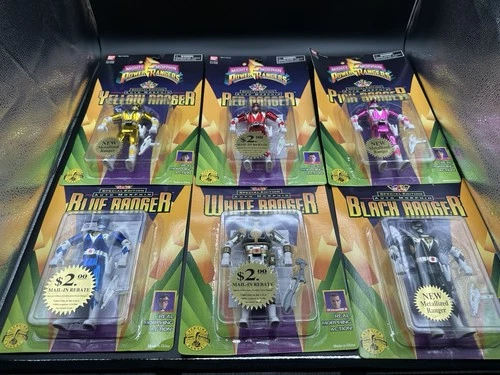 Vintage 1994 Power Rangers Auto-Morphin Metallic Special Edition FULL SET 6 NIB