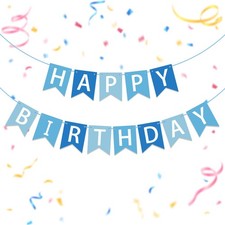 Happy Birthday Banner Light Blue Happy Birthday Sign Birthday Decorations for...