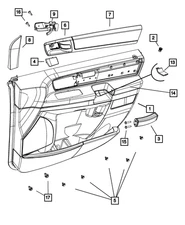 Genuine Mopar Front Door Trim Panel Right 1YK12HL5AA