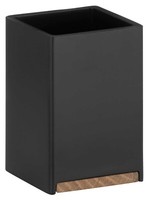 Kela Cube Zahnputzbecher ZahnbüRstenhalter Polyresin Eichenholz Schwarz