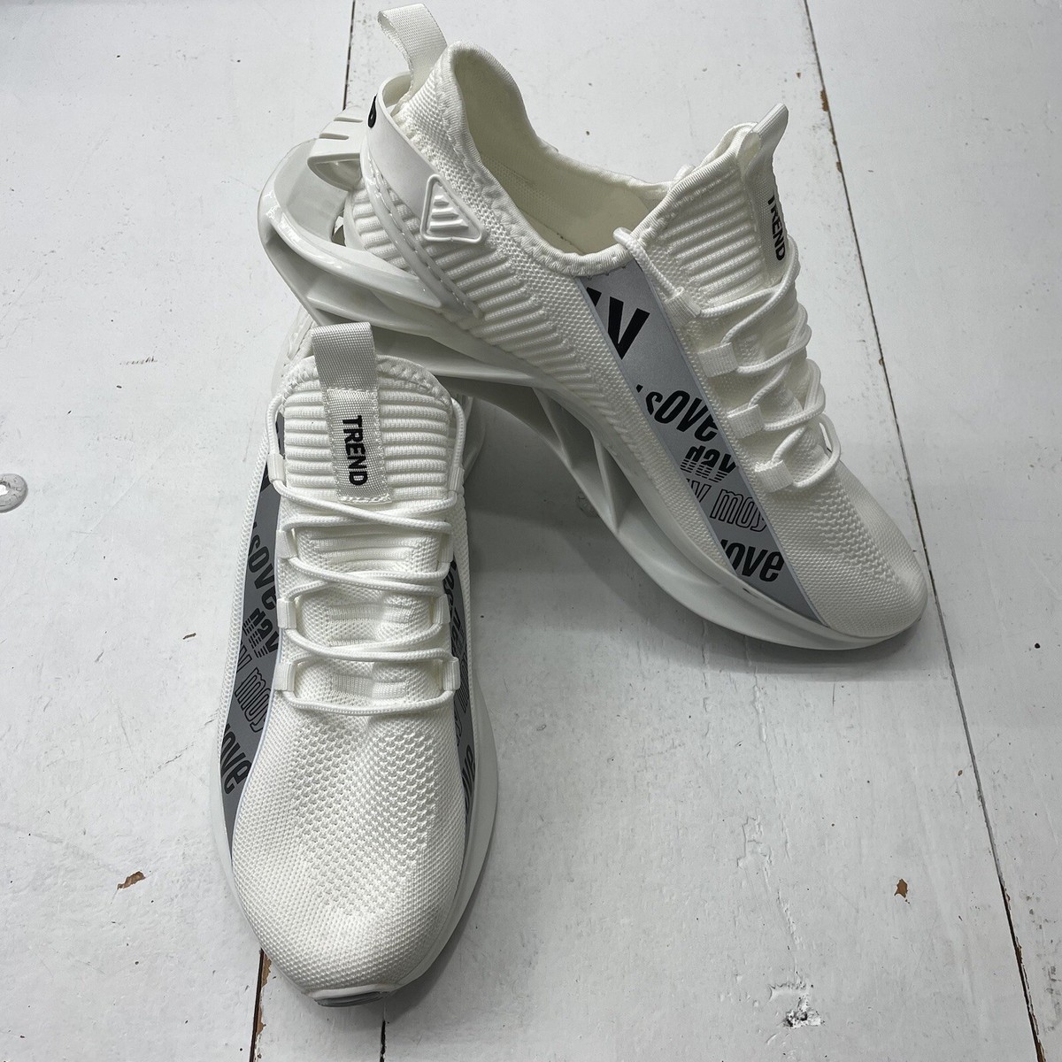 Unbranded White Streetwear Fashion Sneakers Lace Up Shoes Mens