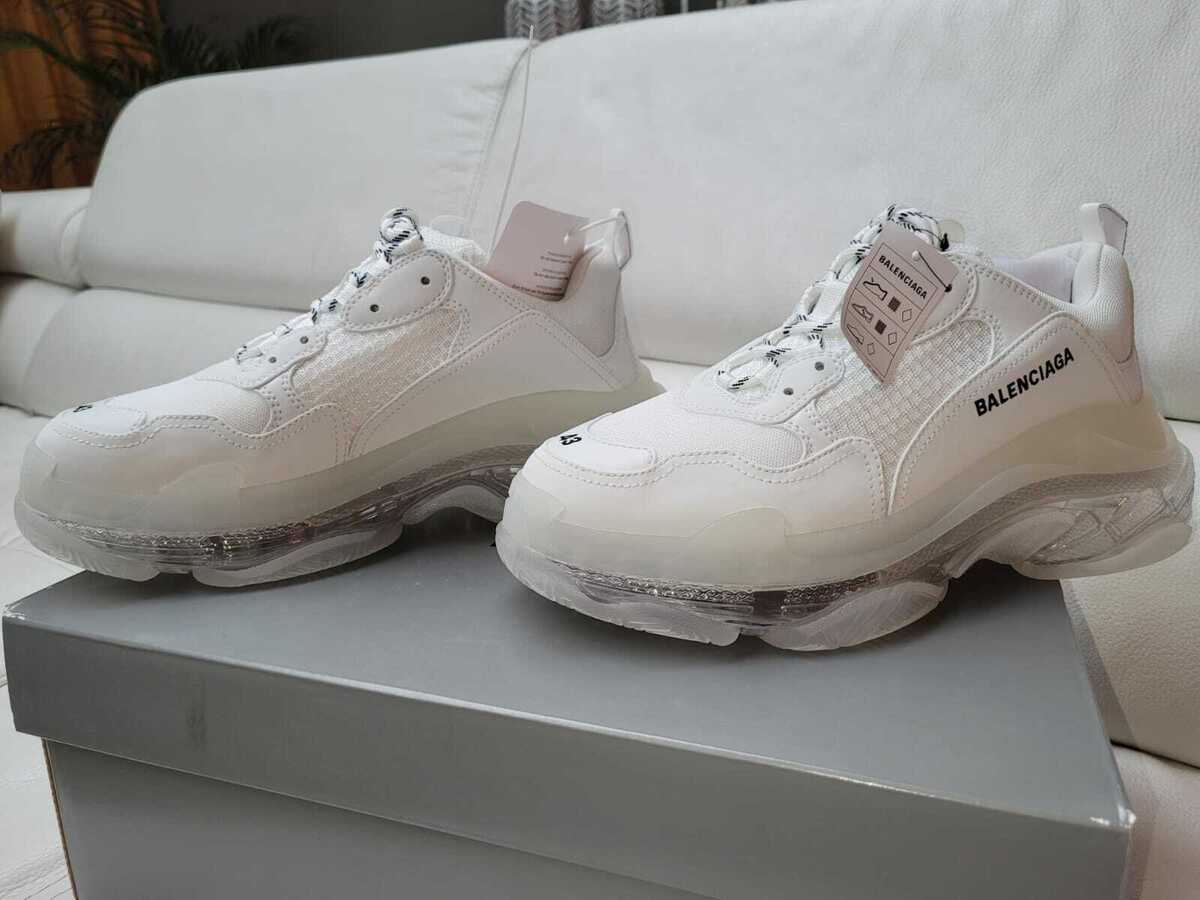 BALENCIAGA Triple S Men's White Clear Sole Sneakers New | eBay BALENCIAGA Triple S Men's White Clear Sole Sneakers New | eBay
