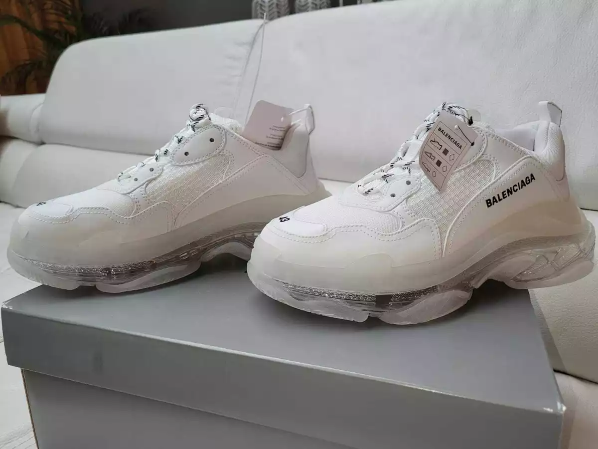 Balenciaga Triple S Clear Sole White Red