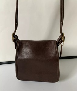 vintage coach brown leather shoulder bolsa