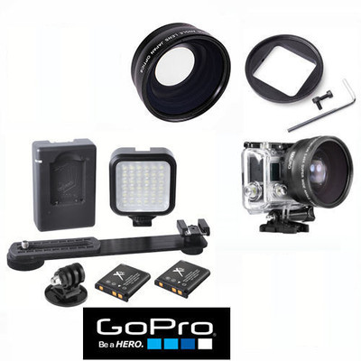 HD WIDE ANGLE LENS  + MACRO LENS+ 36 LED LIGHT FOR GOPRO HERO4 SILVER EDITION