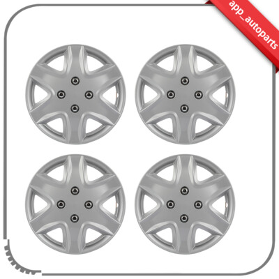 4x 13 inch Hub Caps PP Tire & Rim Covers Silver Cover Kit Fits All Makes Models