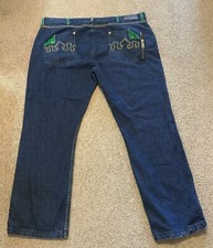 Crown Holder Jeans Mens 48x34 Blue Baggy Hip Hop