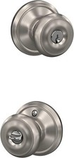 SCHLAGE Georgian Knob Keyed Entry Lock, F51A GEO