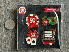 Carnival Cruise Line 50th Birthday Set of Casino Employee Pins, Rare Collectible