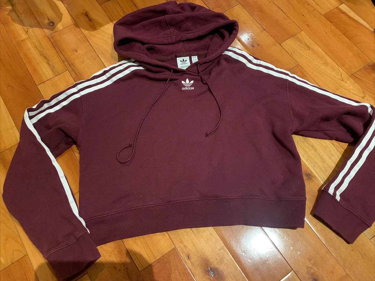 Adidas maroon cropped hoodie new arrivals