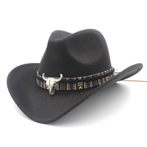 Western Kids Children Cowboy Hat w/Braided Ribbon Decoration for Halloween Party - Picture 6 of 21