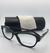 New BVLGARI Eyeglasses 4078-B 501 53-16 140 Shiny Black Frame w/ Crystals