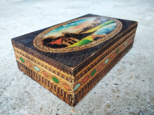 Painted wooden box deals
